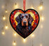 Flat Coated Retriever Stained Glass Effect Heart Suncatcher